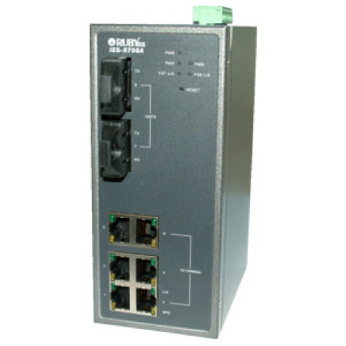 Industrial Unmanageable Fast Ethernet Switch IES-5708A - 6-Port + 2 ...